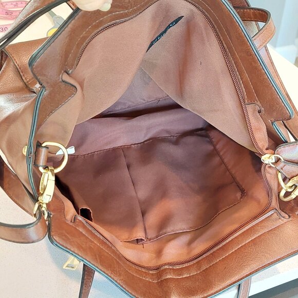 Bueno Brown Vegan Leather Shoulder Purse with Strap & Handles - Picture 6 of 13